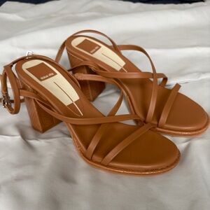 Dolce Vita Tan Strappy Block Heels